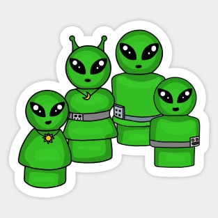 Little Alien Family Sticker